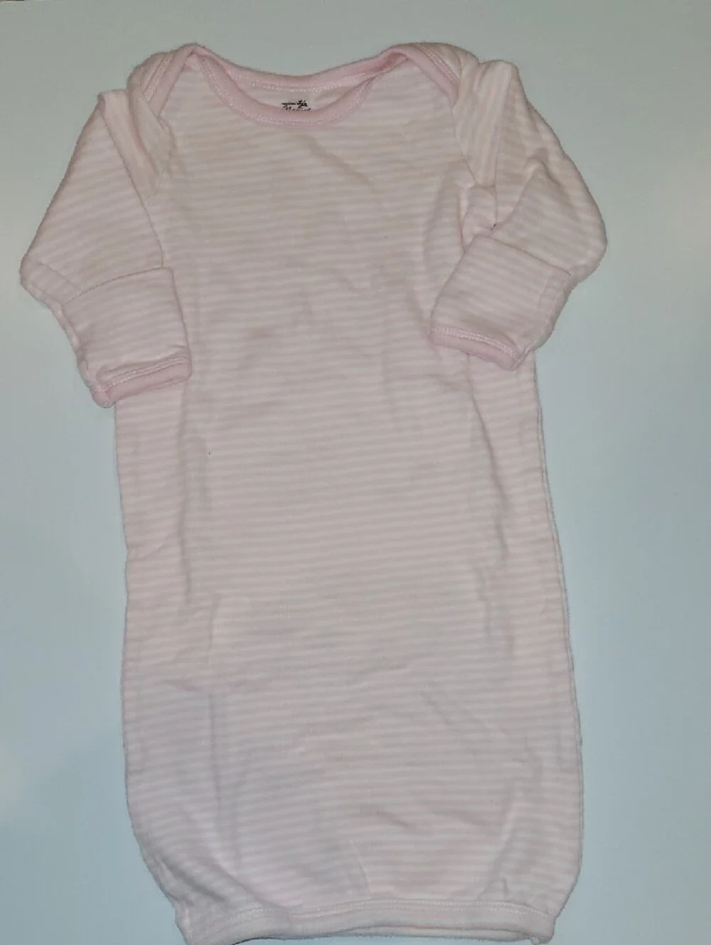 3-Pack Baby Girls Organic Cotton Pink & White Elephant Gown Sleepers 0-6 Months